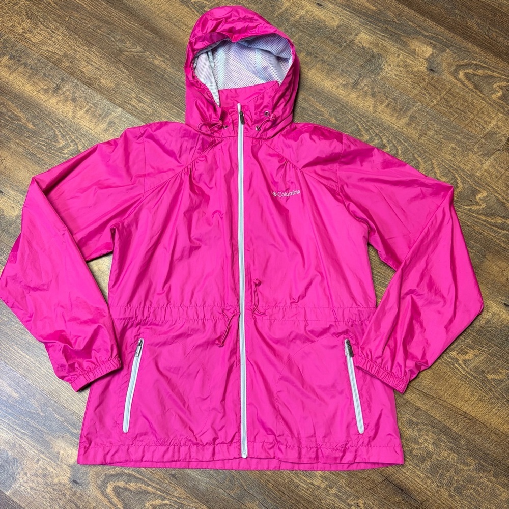Columbia Stone Creek LightWeight Jacket Wind Breaker Womens Large Pink Cinched